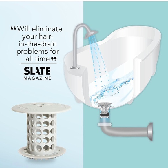 TubShroom Tub Hair Catcher Drain Protector, Fits 1.5 inch-1.75 inch, Gray - Picture 5 of 11